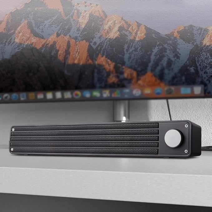 JSEIAJB Computer Audio Desktop Laptop Wired Small Speaker Desktop Long Strip Game Subwoofer Speaker