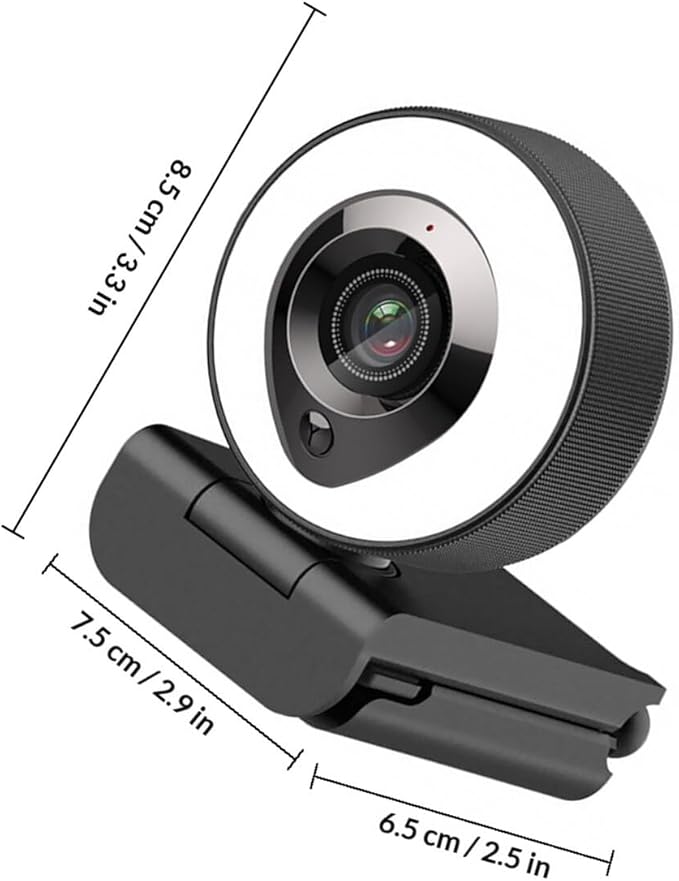 4k Webcam with Mic USB Computer Camera for Live Streaming and Video Calls HD Webcam with Fill Light for Desktop and Laptop Use
