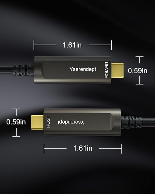 USB C Cable 65ft Fiber Optic10Gbps High Speed Data TransferCompatible with Logitech CamerasVR/ARHDDsProjectorsHubsGaming ConsolesWebcamsPrinterGrey