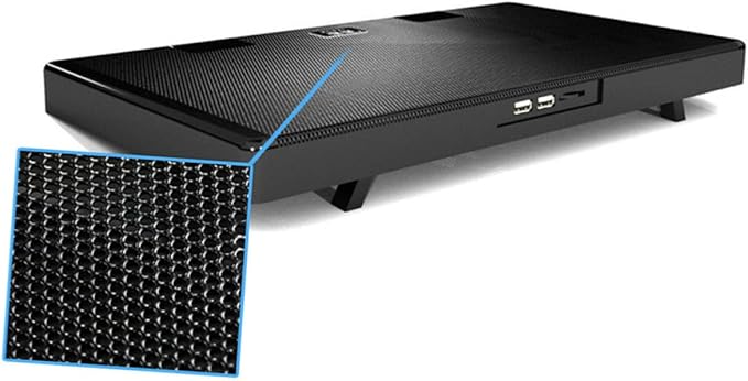 USB Laptop Cooling Stand 5 Fans Cooler with Adjustable Multi-Angle Base Anti-Skid Heatsink Bracket for Gaming and Office Use Black