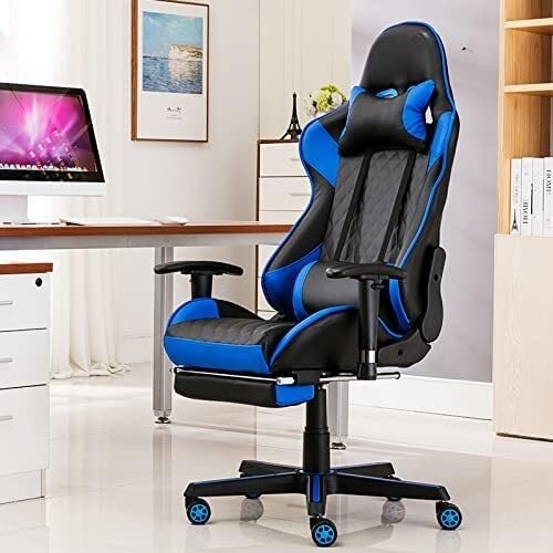 Ergonomic Gaming Chair High-Back Reclining Computer Chair with Footrest Adjustable Lumbar &amp Armrests 350lbs Support