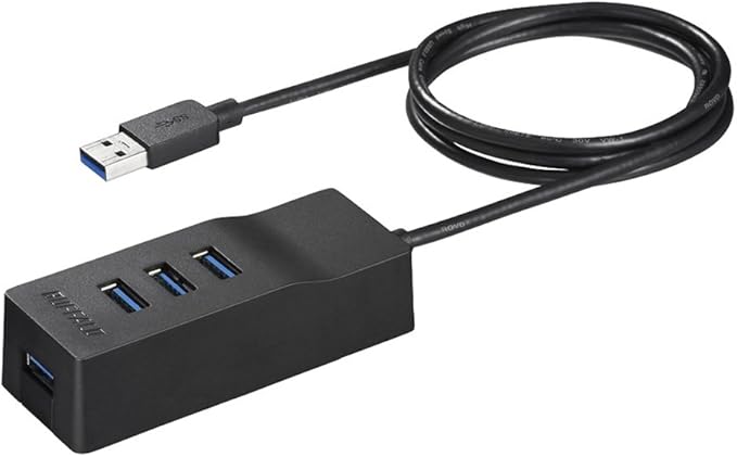 Buffalo Buffalo USB 3.0 Self-Powered 4-Port Hub for External Hard Drives Top Insertion Model Magnetic BSH4A315U3BK (Windows/Mac Compatible)