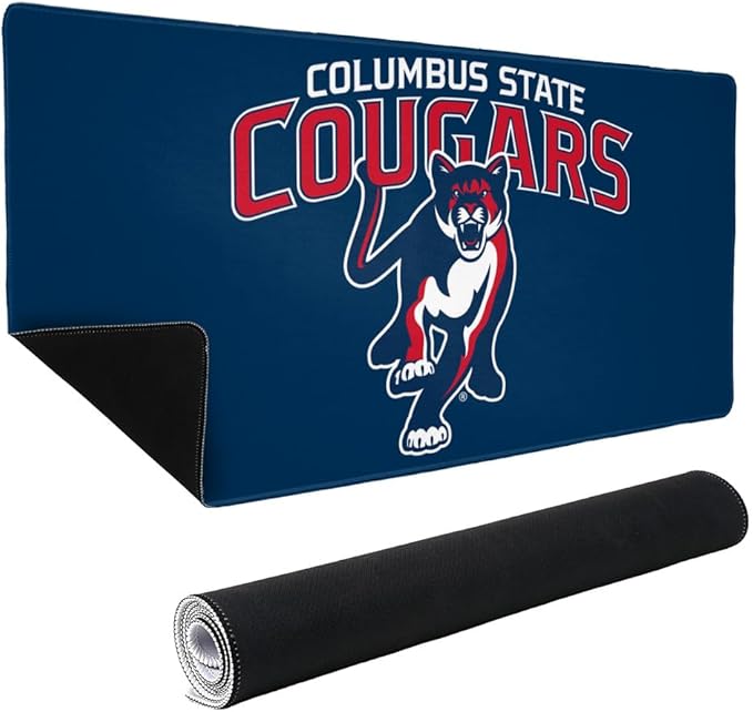 Columbus State University Cougars Primary Logo Large Gaming Mouse Pad Desk Mat with Stitched Edges Non-Slip Base for Gamer Home and Office 31.5 x 15.7