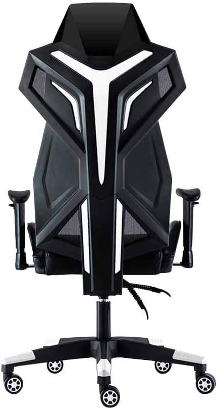 Computer Chair Video Game Chair with Removable Lumbar Pillow Ergonomics Game Computer Chair Lifting Handrail Racing Style High-Back PU Leather Office ChairBlack White