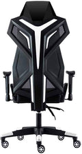 Computer Chair Video Game Chair with Removable Lumbar Pillow Ergonomics Game Computer Chair Lifting Handrail Racing Style High-Back PU Leather Office ChairBlack White