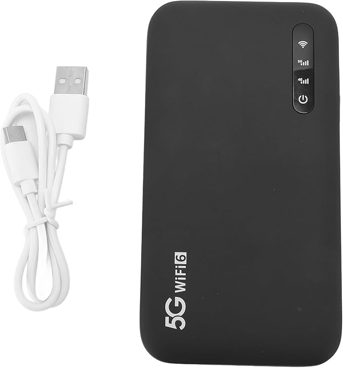 Pomya 5G Mobile Hotspot WiFi 6 Portable Router with SIM Card Slot for Home and Travel Support 16 Devices 6100mAh Battery SIM Not Included