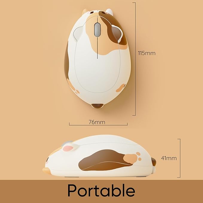 Akko Cat Theme Wireless Gaming Mouse Calico Cat Tri-Mode Mouse BT3.0/BT5.0/2.4G Cute Optical Cordless Cartoon Mice for Computer/Laptop/Desktop/PC Compatible with Mac/Win
