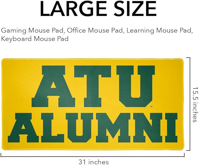 Arkansas Tech University Alumn Large Gaming Mouse Pad Desk Mat with Stitched Edges Non-Slip Base for Gamer Home and Office 31.5 x 15.7