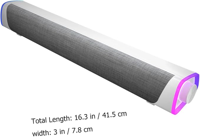Veemoon Tablet Speaker Computer Soundbar Wired Soundbar White 3D Surround Sound Speaker