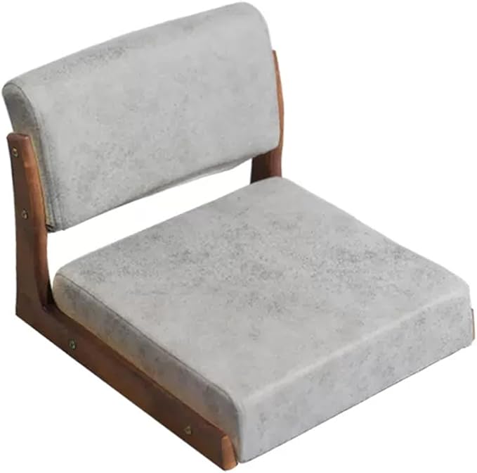 BTZHY Floor Chair Tatami Chair with backrest Meditation Floor Chair Portable Legless Chair Japanese Style Wooden Lazy Sofa Bay Window Balcony Living Room Chair Floor seat
