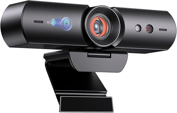 NexiGo HelloCam 1080P Webcam with Windows Hello True Privacy Automatic Electronic Shutter Computer Camera Microphone Facial Enhancement HD USB Web Cam