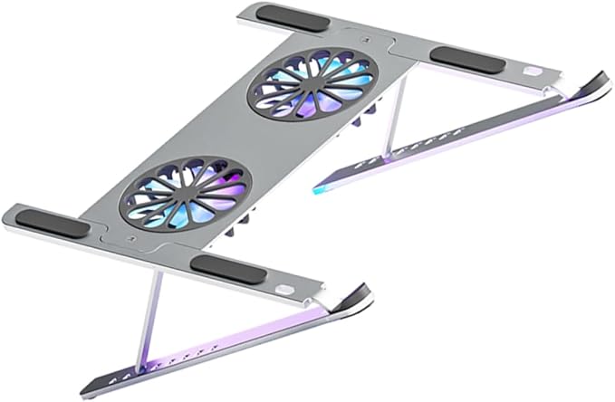 Artibetter Colorful Led Laptop Cooling Pad Stand High Wind Volume Fan for Gaming and Work Mute Angle Height Efficient Heat Dissipation