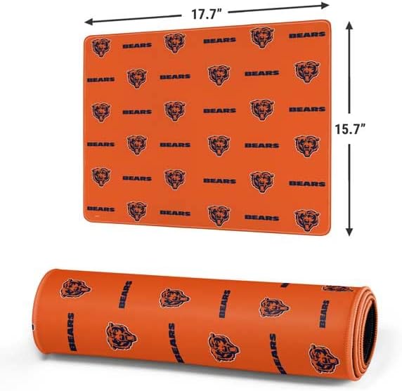Skinit Medium Gaming Mouse Pad - Officially Licensed NFL Chicago Bears Blitz Series Design with Stitched Edges Waterproof Non-Slip Rubber Base Desk Mat for Keyboard &amp Mouse