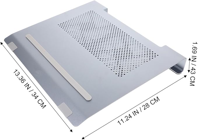 Mikikit Notebook Cooler USB Fans PC Cooler Tabletop Fan Laptop Lap Cooler Laptop Stand Holder Laptop Cooling Pad Aluminum Alloy Grey Laptop Cooler Stand Laptop Cooler with LED Fan Air Base