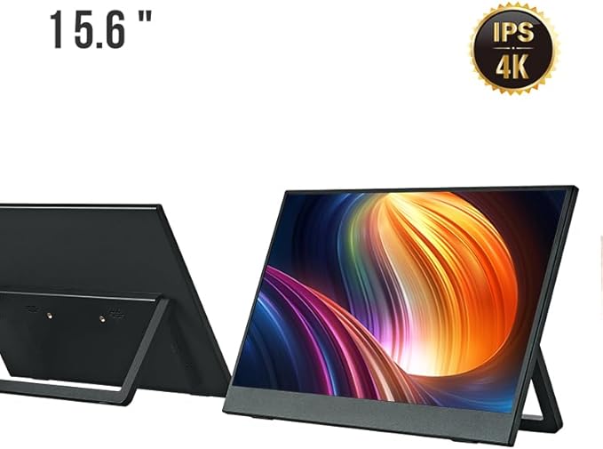 15.6 inch 4K Portable Monitor HDR 16:9 Low Blue Light for Xbox/ PS5/ 4/ Switch/Mobile Phone/Computer/Laptop Expansion
