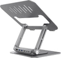 ADAM elements Hub Stand Pro 6-in-1 USB-C Laptop Docking Station Foldable Laptop Stand with 4K HDMI 100W PD &amp USB 3.0 for MacBook Pro/Air M4-M1 iPad &amp USB-C Laptops
