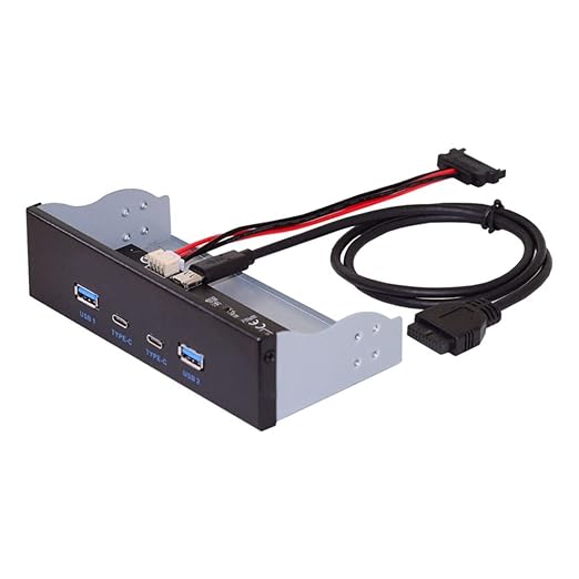 chenyang 5.25 Front Panel CD-ROM Bay USB 3.0 &amp USB-C HUB 4 Ports Motherboard Adapter