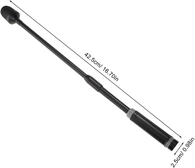 Vaguelly Professional Gooseneck Microphone Pin XLR Male Connector Sturdy Metal Design for Stage Dj Conference and Bar