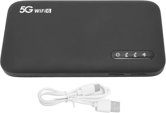 Alomejor 5G Mobile Hotspot Portable WiFi 6 Router with SIM Card Slot for Travel Home and Outdoor Use Supports 16 Devices 2.77Gbps Speed 6100mAh Battery IP67 Rated