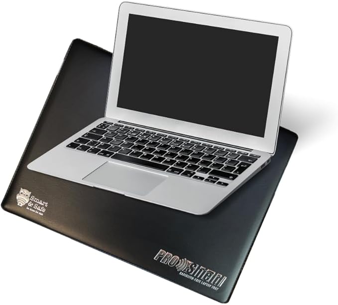 Lap-top Radiation Shield - Radiation Blocker Lap Desk Tray - EMF Shield &amp Heat Protection Bed Desk Lap top Tray Lap top Stand Bed with Heat Emission Reduction by Up to 99% - Lap top Desk - 17 B