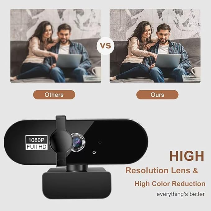 High-Definition 4K USB Webcam for Online Teaching Live Streaming and Remote Meetings – Plug-and-Play 1080P &amp 2K Support