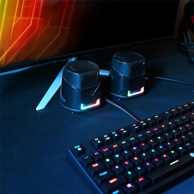 Computer Speakers AUX 3.5mm RGB Wired Gaming Speaker Subwoofer Surround Stereo Loudspeakers for Laptop PC TV
