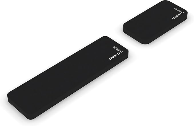 GRIFITI Fat Wrist Pad Set 14 X 4 X 0.75 Inch and 8 x 4 Inch Mouse Pad Computer Keyboard Rest Support for Tenkeyless Ergonomic Gaming Wrists Rests Pads - Desk Resting Accessories for Carpal Tunnel