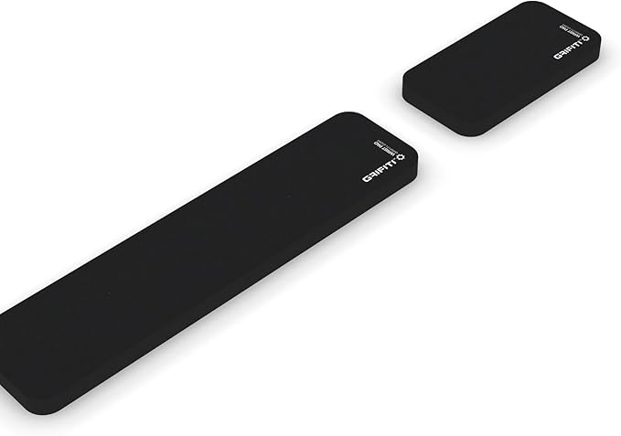 GRIFITI Fat Wrist Pad Set 17 X 4 X 0.75 Inch and 8 x 4 Inch Mouse Pad Computer Keyboard Rest Support for Tenkeyless Ergonomic Gaming Wrists Rests Pads - Desk Resting Accessories for Carpal Tunnel
