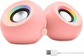 X9 Performance Pink Computer Speakers for Desktop PC with RGB Lighting Bluetooth USB and AUX - Triple Mode Connection Dual 2.25 Drivers for Work and Play Bluetooth Desktop Speakers for PC - Pink