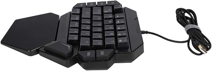 Single Hand Gaming Keyboard Mechanical Gaming Keyboard 35 Keys One Handed Keyboard with RGB Blacklight Small and Portable