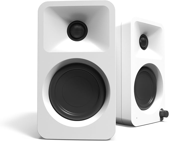 Kanto ORAMW 100W Powered Reference Desktop Computer Speakers with Bluetooth 5.0 and USB-C Input | Bi-Amplified | 100 Hz Automatic Crossover | Reference Quality Sound | Pair | White