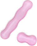 Gel Keyboard and Mouse Wrist Rest Cute Wrist Support and Arm Support Keyboard Rest for Keyboard and Mouse Typing Pain ReliefSuitable for Office/Computer/Laptop/Gaming (Transparent Pink Set)