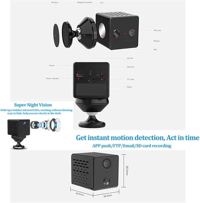 1080P Mini Camera IP Rechargeable Battery Video Security Surveilllance