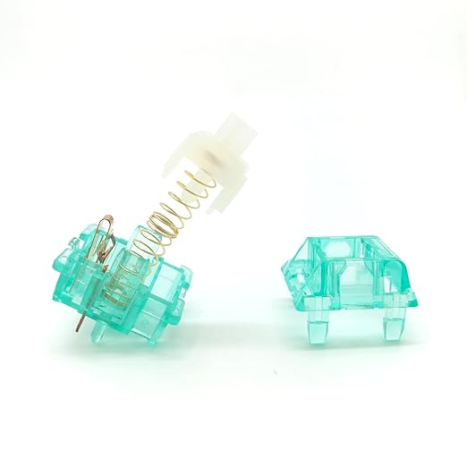 Tecsee Ice Mint Switches for Mechanical Gaming Keyboards PC UPE Linear stem | Standard 68g Gold Spring | Plate Mounted | SMD 5 Pin RGB Switches for Backlit Keyboard (Linear/35PCS)