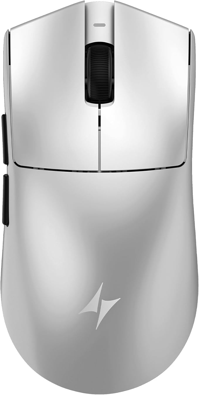 ATK Blazing Sky X1 V2 Wireless Gaming Mouse 54g Lightweight PAW3950Ultra Sensor Nordic 54L15 MCU Optical Switches New GEM 8K Dongle Dual-Mode 2.4G/Wired (Ultimate Metallic Silver)