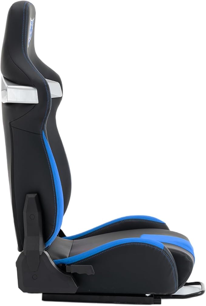 Universal PVC Bucket Racing Seat with Adjustable Slide &amp Reclining Backrest – Compatible with Fanatec Thrustmaster Logitech Moza for PS5 PS4 Xbox PC