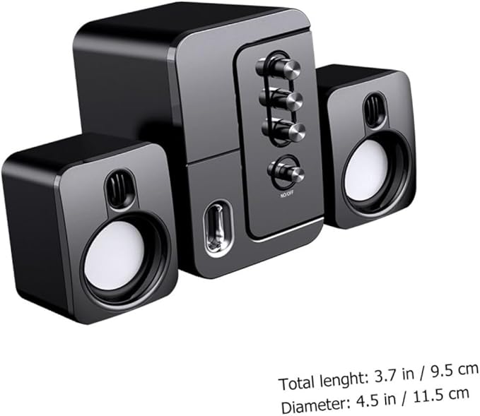 TEHAUX USB Computer Speaker 3D Surround Sound Desktop Laptop Voice Box Portable Office Loudspeaker Black
