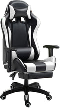 GIZNXBA Gaming Chair with Footrest Ergonomic Computer Chair Gaming Lumbar Support Backrest and Seat Height Adjustable Swivel Recliner Racing Office Chair Video Game Chair (Color : /Silver)