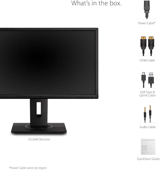 ViewSonic VG2440 24 Inch IPS 1080p Ergonomic Monitor with HDMI DisplayPort VGA USB (Renewed)