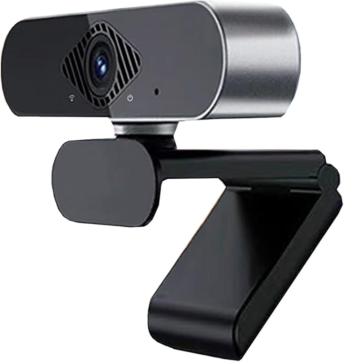 GIZNXBA Webcam for PC with Auto Light Correction Noise-Reducing Wide Field of View Plug &amp Play USB Webcam for Laptop Desktop Streaming(1080p)