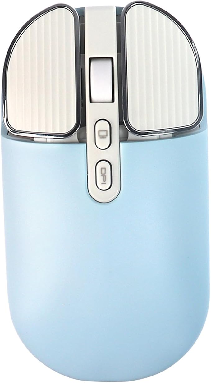 YOCUNKER Wireless Mouse 2.4G Rechargeable Silent Slim Computer Mouse with USB Receiver 3 DPI Back to Desktop Button Cordless Mice for PC Laptop Computer Desktop Windows Mac OS Office (Blue)