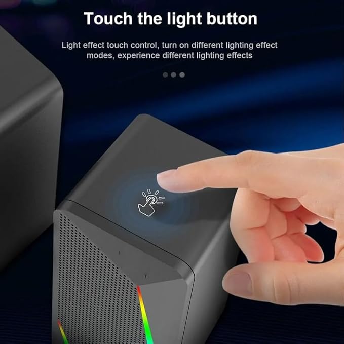 3.5mm Aux 2.0 Stereo Surround Music RGB Gaming Speakers Sound Bar for Computer Desktop PC Loudspeakers