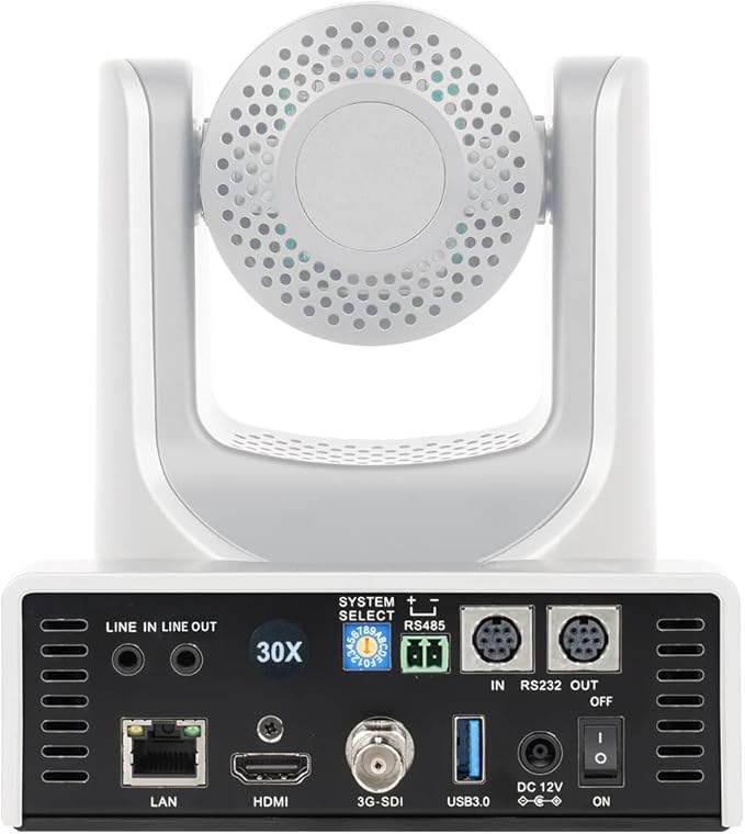 SMTAV PTZ Camera with 3G-SDIHDMI and IP Streaming Outputs30X + 8X ZoomBroadcast Live Streaming Camera for ConferenceEventsChurch and School etc (30X-White)