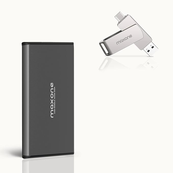 Maxone 500GB External Hard Drives &amp 128G Flash Drive USB Type C