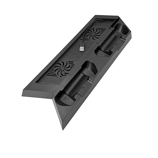 Holibanna Slim Cooling Fan Base Bracket for Cooling Radiator Game Console Vertical Stand 2 Built-in Fans and Hub