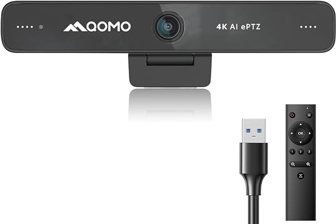 4K Webcam ePTZ Conference Camera with Microphone Ai Face Tracking120°FOV Computer CameraUSB Plug and Play Webcam for Mac/PC/Laptop Zoom/Skype/Facetime/Google Meet/Video Conferencing