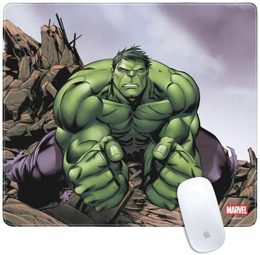 Skinit Medium Gaming Mouse Pad - Officially Licensed Hulk Design with Stitched Edges Waterproof Non-Slip Rubber Base Desk Mat for Keyboard &amp Mouse 17.7 x 15.75 inches