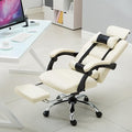 HOTRA Gaming Chair with Footrest and Massage Ergonomic Computer Game Chair High Back Computer Gamer Chair Video Gaming Chairs PC Office Chair (Color : Beige)