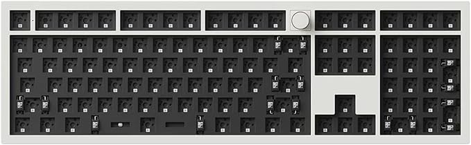 Keychron Q6 Max QMK/VIA Wireless Custom Mechanical Keyboard Barebone Knob Version Full-Metal Hot-Swappable RGB Backlight 2.4 GHz/Bluetooth/Type-C Wired Gaming Keyboard for Mac/Windows/Linux - White