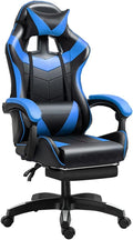 GIZNXBA Gaming Chair with Footrest Ergonomic Computer Chair Lumbar Support Backrest and Seat Height Adjustable Swivel Recliner Racing Office High-Back Game Chair (Color : /Blue A)